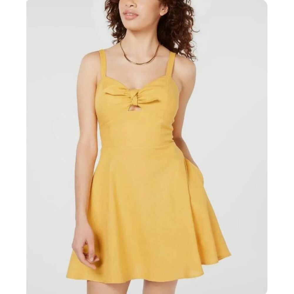 Speechless Yellow Spaghetti Strap Sweetheart Size… - image 1